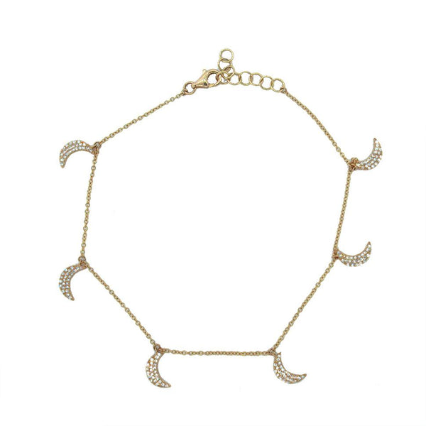 0.35CT DIAMOND CRESCENT MOON ANKLET