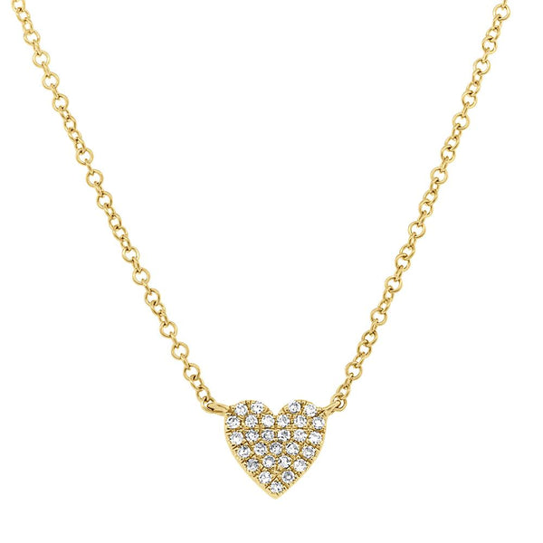 Shy Creation 0.09Ct Diamond Pave Heart Necklace SC55002133