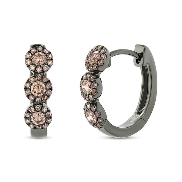 0.43CT CHAMPAGE DIAMOND HUGGIE EARRING