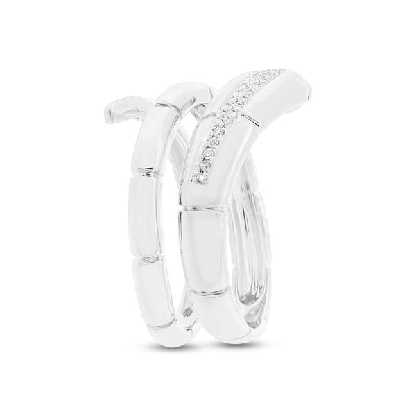 Shy Creation 0.11Ct Diamond Snake Ring SC55004335