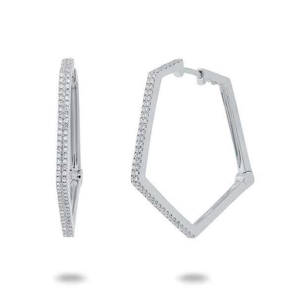 0.38CT DIAMOND PENTAGON HOOP EARRING