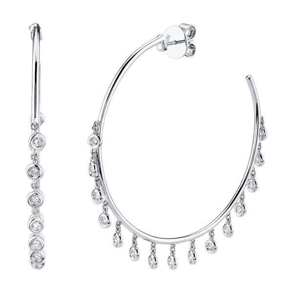 0.90CT DIAMOND SHAKER HOOP EARRING
