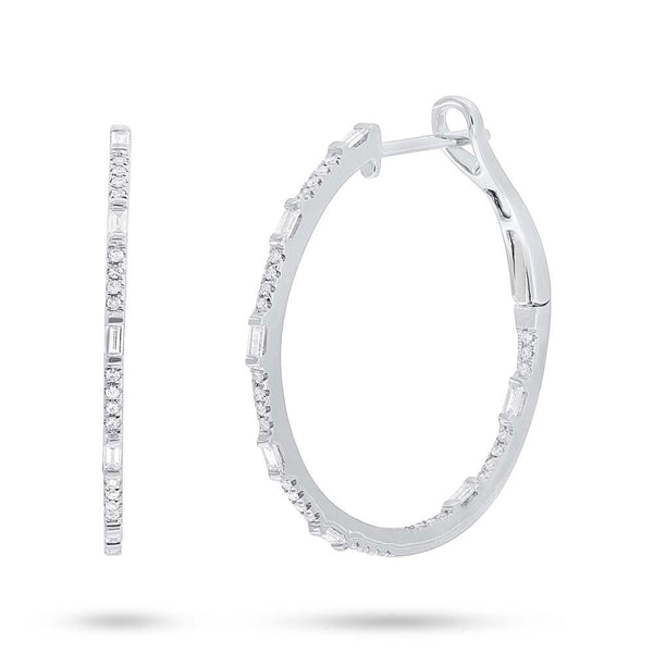 0.38CT DIAMOND BAGUETTE HOOP EARRING