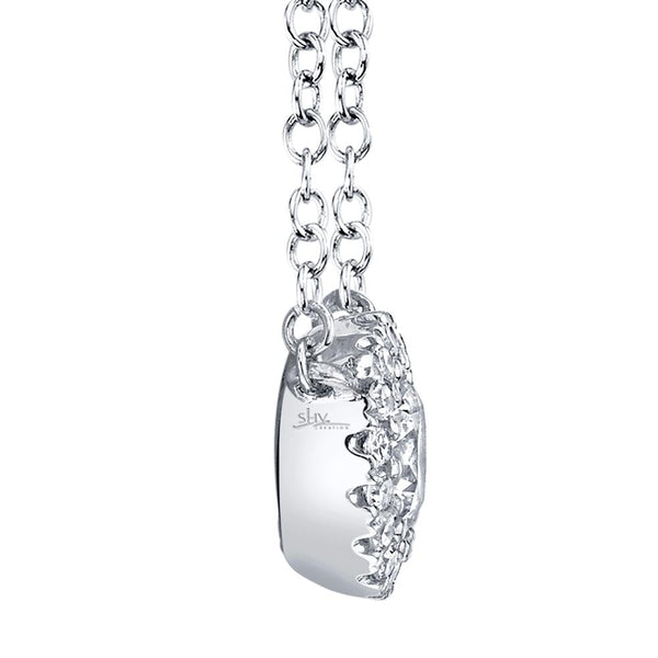 Shy Creation 0.20Ct-Ctr(Round) 0.05Ct-Side Diamond Necklace SC55005792