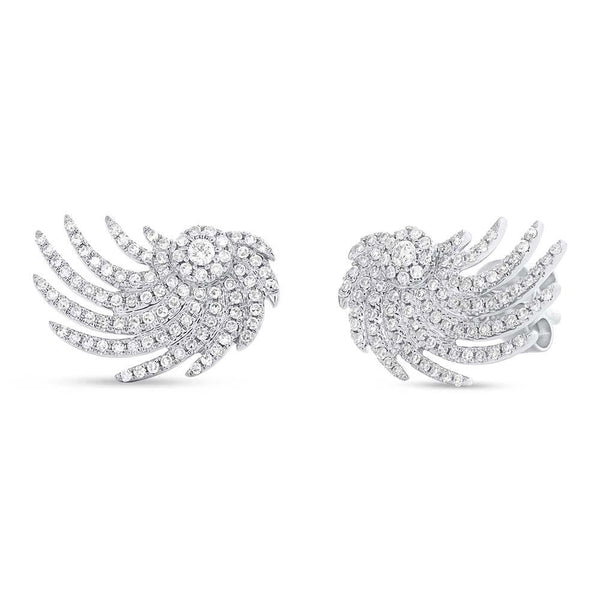 0.39CT DIAMOND ANGEL WING STUD EARRING