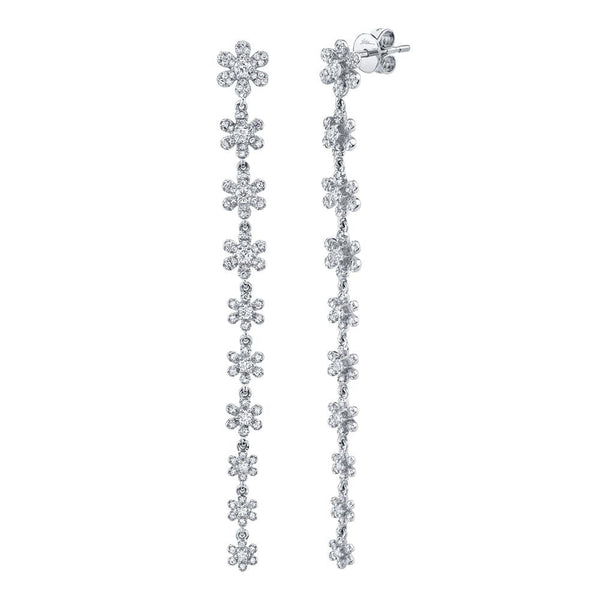 0.91CT DIAMOND FLOWER EARRING