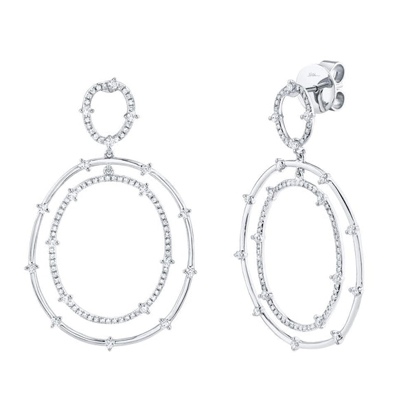 0.86CT DIAMOND OVAL EARRING