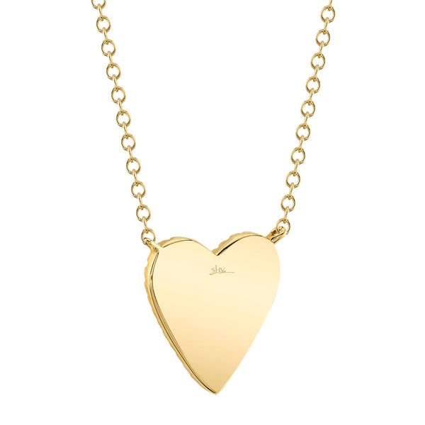 Shy Creation 0.09Ct Diamond Heart Matte Necklace SC55007071