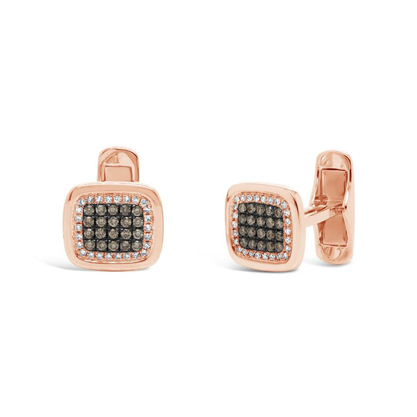 0.54CT WHITE & CHAMPAGNE DIAMOND CUFF LINKS