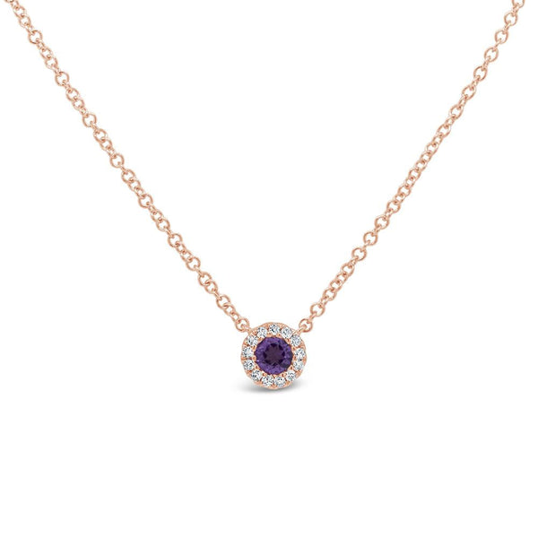 Shy Creation 0.04Ct Diamond & 0.10Ct Amethyst Necklace SC55007724