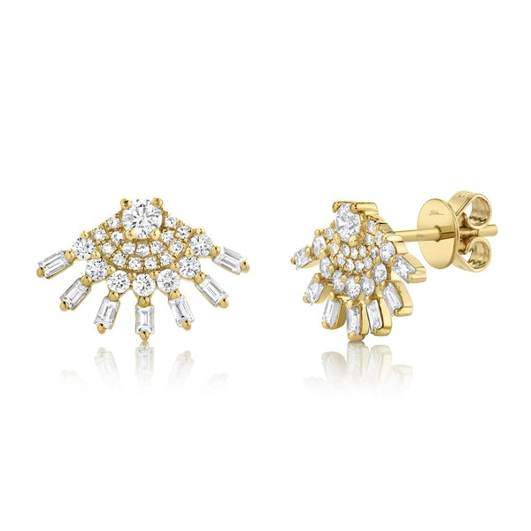 0.79CT DIAMOND BAGUETTE STUD EARRING