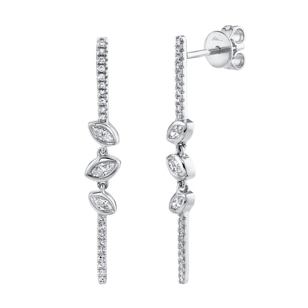 0.38CT DIAMOND MARQUISE BEZEL EARRING