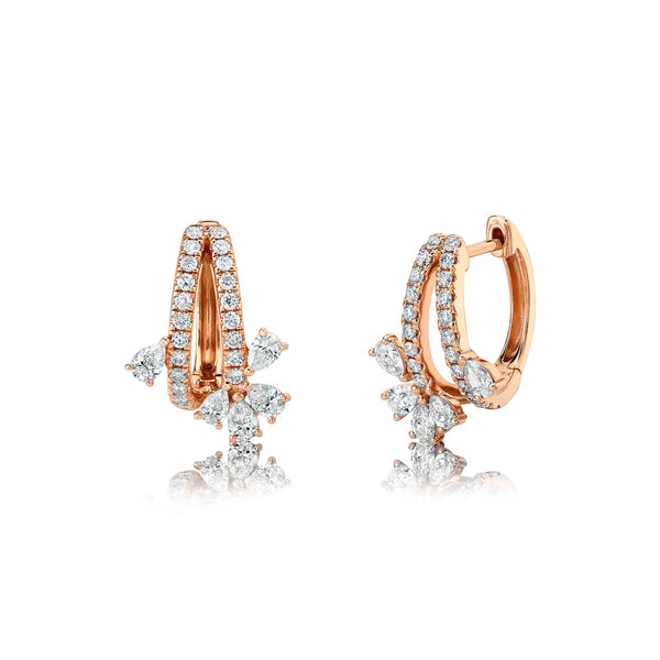 0.93CT DIAMOND PEAR HUGGIE EARRING
