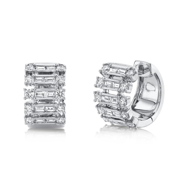 0.96CT DIAMOND BAGUETTE HUGGIE EARRING