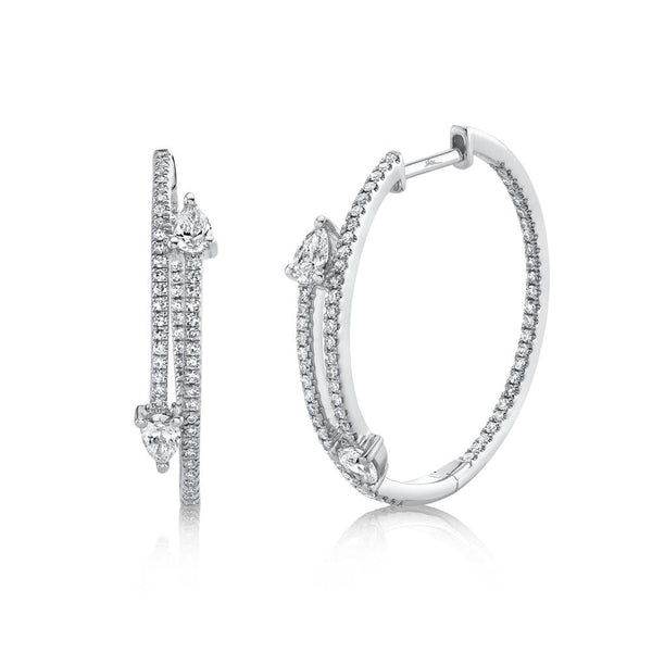 0.85CT DIAMOND PEAR HOOP EARRING