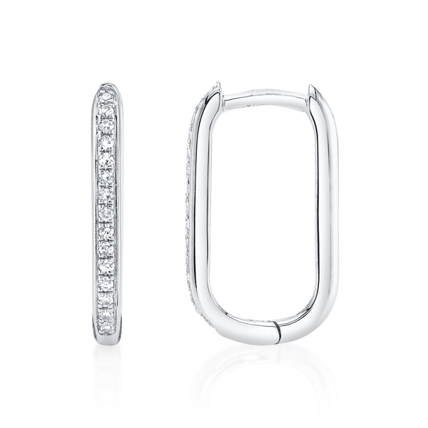 Shy Creation 0.08Ct Diamond Oval Hoop Earring SC55014488H0.60