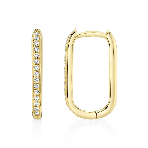 Shy Creation 0.08Ct Diamond Oval Hoop Earring SC55014489H0.60