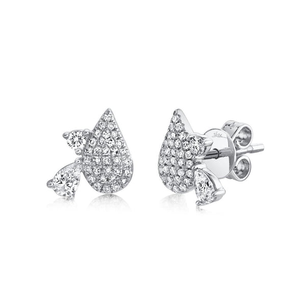 0.38CT DIAMOND PEAR STUD EARRING