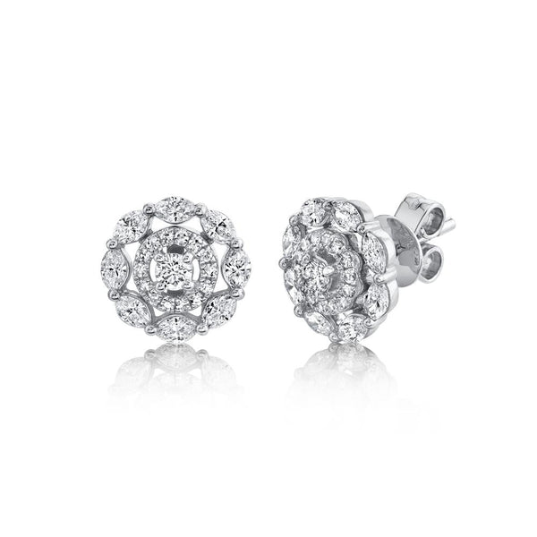 0.74CT DIAMOND MARQUISE STUD EARRING