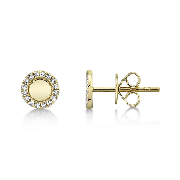 Shy Creation 0.10Ct Diamond Circle Stud Earring SC55019457