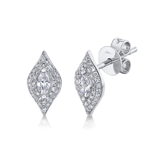 0.38CT DIAMOND MARQUISE STUD EARRING