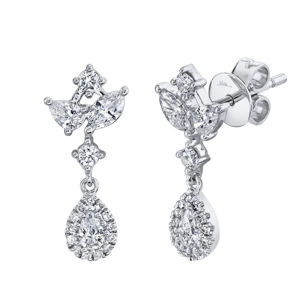 0.72CT DIAMOND MARQUISE PEAR EARRING