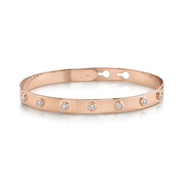 0.32CT DIAMOND BEZEL LATCH LOCK BANGLE