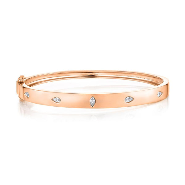 0.43CT DIAMOND MARQUISE PEAR BANGLE