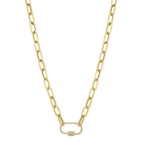 Shy Creation 0.23Ct Diamond Paper Clip Link Necklace SC55022706