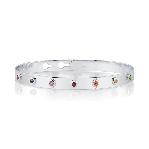 0.41CT MULTI-COLOR BEZEL LATCH LOCK BANGLE