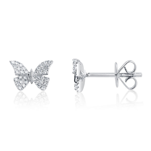 Shy Creation 0.15Ct Diamond Butterfly Stud Earring SC55024043