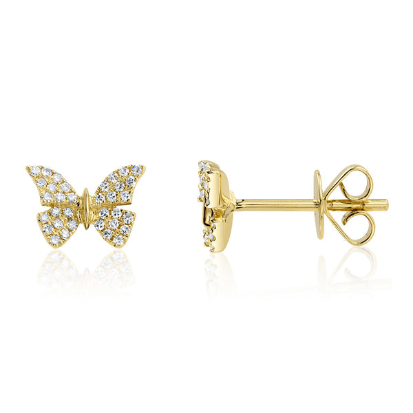 Shy Creation 0.15Ct Diamond Butterfly Stud Earring SC55024044
