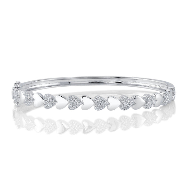 0.51CT DIAMOND PAVE HEART BANGLE