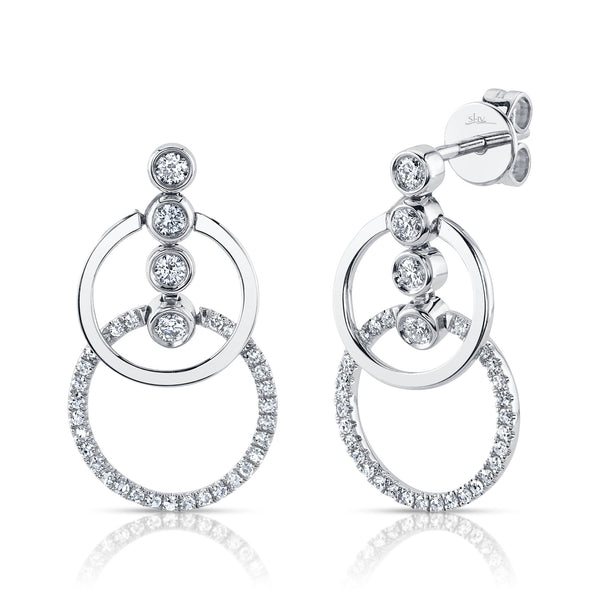 0.39CT DIAMOND BEZEL CIRCLE EARRING