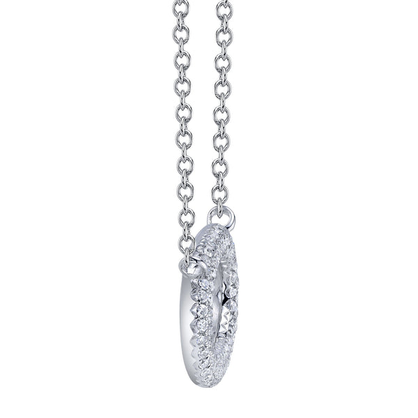 Shy Creation 0.23Ct Diamond Pave Oval Necklace SC55024586