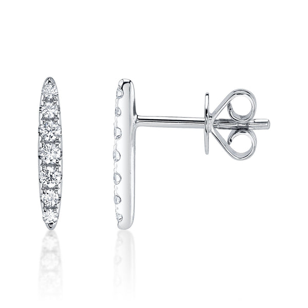 Shy Creation 0.19Ct Diamond Bar Stud Earring SC55024840