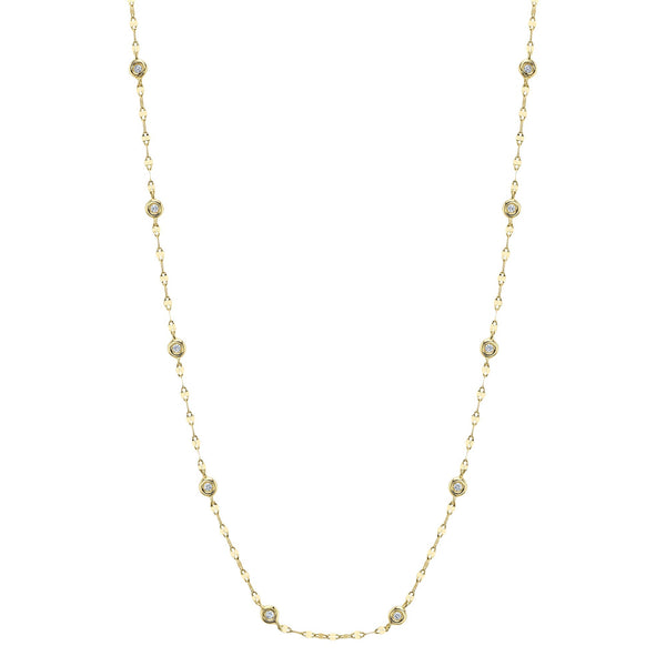 Shy Creation 0.20Ct 18" Diamonds By The Yard Sparkle Chain Necklace SC55025783