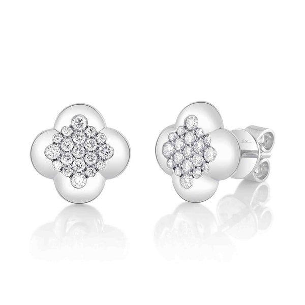 0.39CT DIAMOND CLOVER STUD EARRING