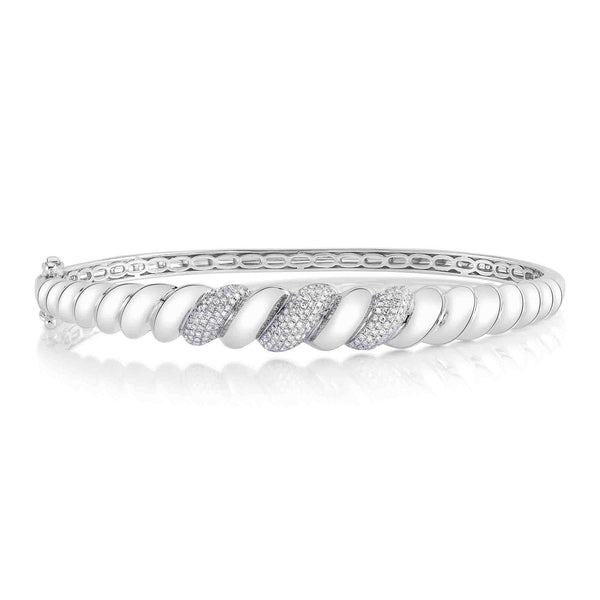0.38CT DIAMOND RIBBED BANGLE
