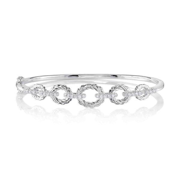 0.44CT DIAMOND LAUREL WREATH OVAL BANGLE