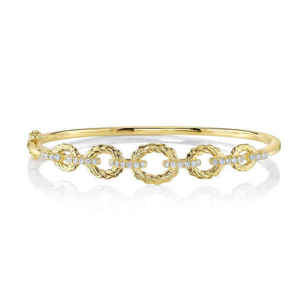0.44CT DIAMOND LAUREL WREATH LINK BANGLE