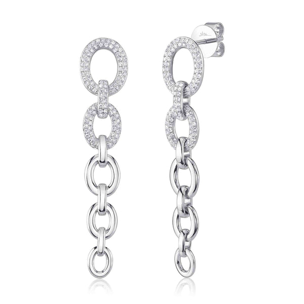 0.42CT DIAMOND PAVE OVAL LINK EARRING