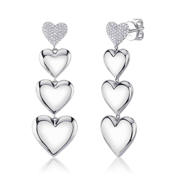 0.33CT DIAMOND PAVE HEART EARRING