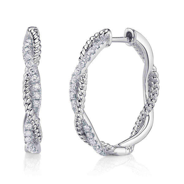0.42CT DIAMOND TWISTED HOOP EARRING
