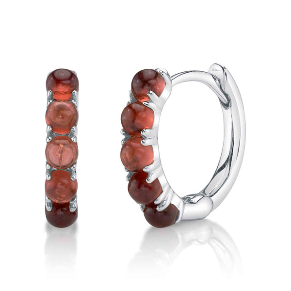 0.71CT RED GARNET HUGGIE EARRING