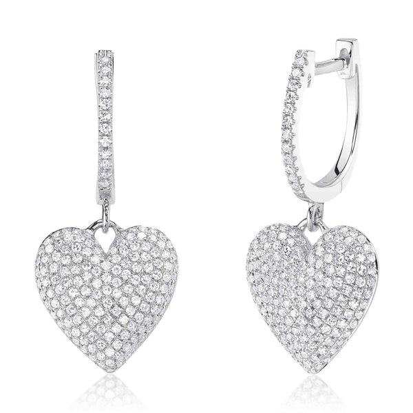 0.71CT DIAMOND PAVE HEART EARRING