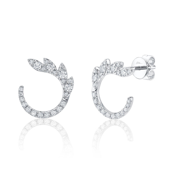 0.39CT DIAMOND LEAF STUD EARRING