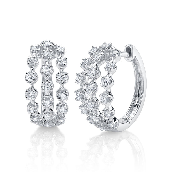 0.42CT DIAMOND CROWN SETTING HUGGIE EARRING