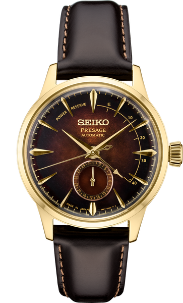 Seiko Presage SSA392 Automatic Gold Finish Burgandy Dial