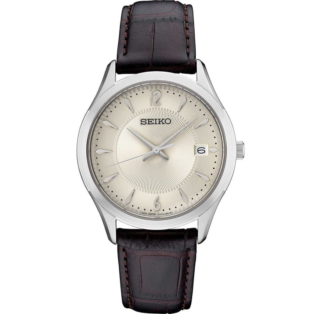Seiko Essentials Collection Quartz Watch with Antique Ivory Dial